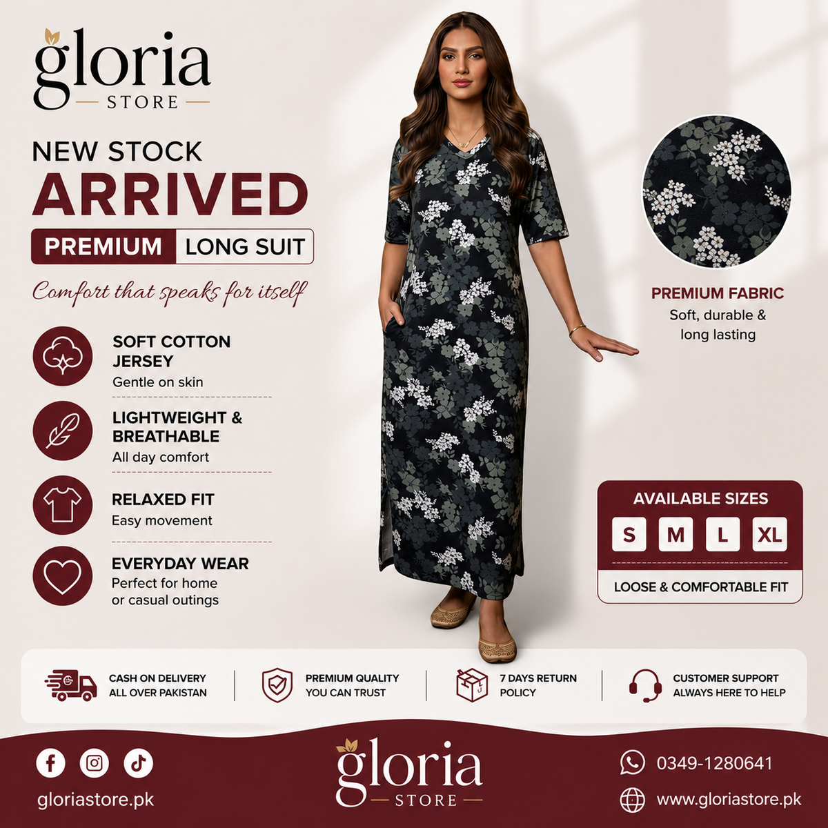 Slate Grey & Black Floral Pocket Summer Suit
