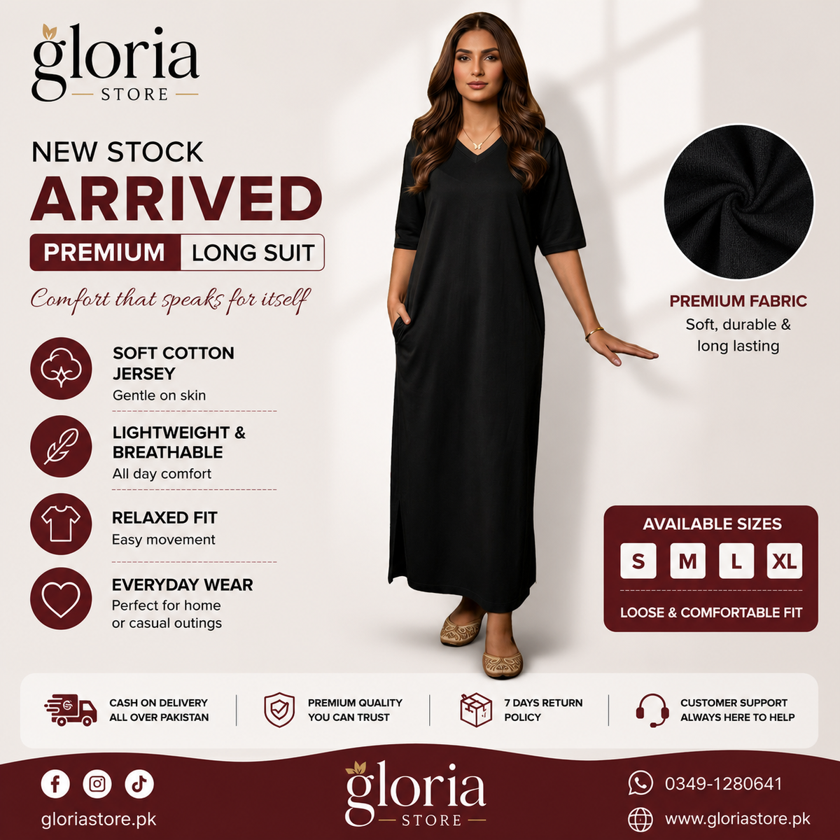 Plain Black V-Neck with 2 Pockets Summer Suit