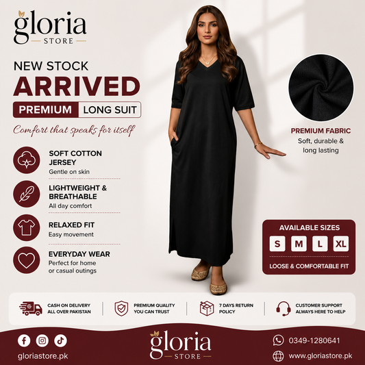 Plain Black V-Neck with 2 Pockets Summer Suit