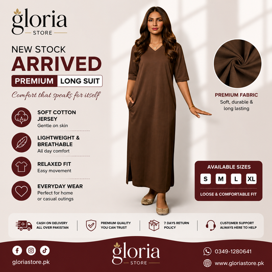 Plain chocolate  V-Neck with 2 Pockets Summer Suit