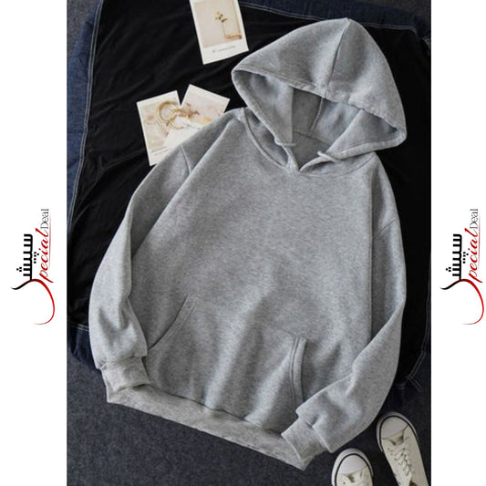 Plain Heather Grey Hoodie