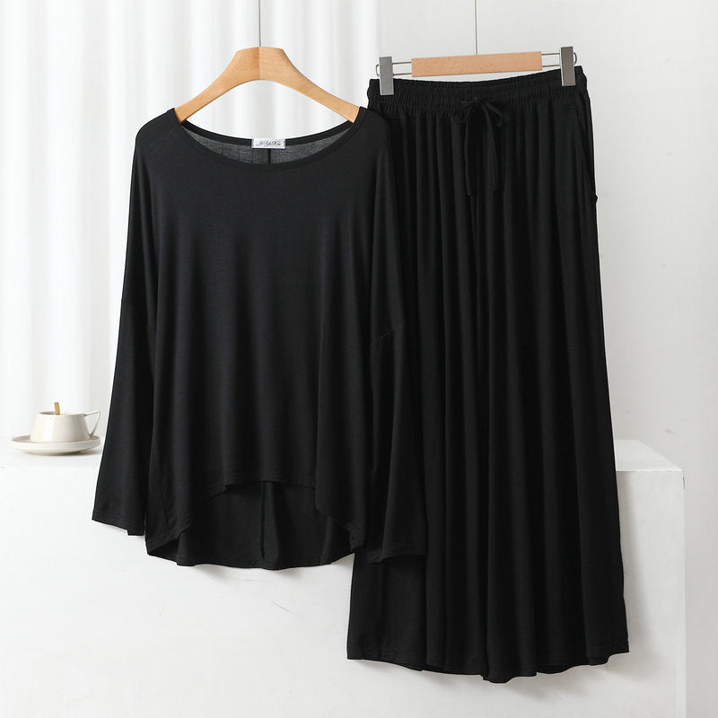 Black Long Maxi Night Suit - Premium Comfort Wear