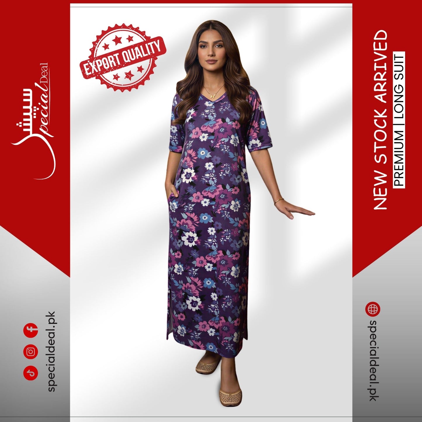 Purple Floral Print summer suit